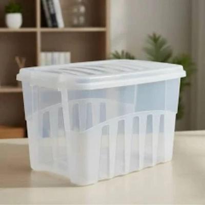 Caixa Organizadora Gran Box 19L com Tampa Plástica Transparente Empilhável Plasútil