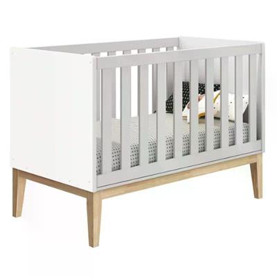 Berço Classic Transforma-se em Mini Cama Pés Madeira Maciça Branco Fosco Reller Móveis