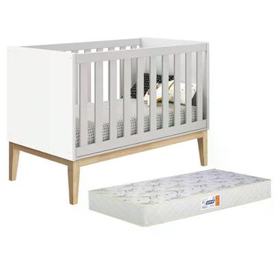 Berço Americano Classic com Colchão D18 Branco Fosco Reller Móveis