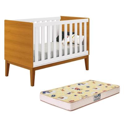 Berço Mini Cama Classic Transforma-se em Mini Cama Branco-savana Reller Móveis 135CM
