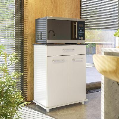 Balcão Moema 2 Portas 1 Gaveta MDP 65CM Branco com Pés Palito