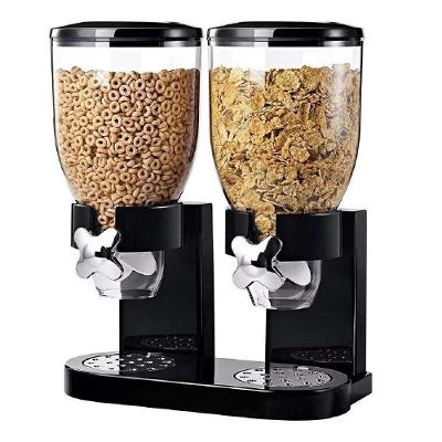Porta Cereais Dispenser Acrílico 2 Hermetico Plástico Durável para Cozinha Preto Yeet