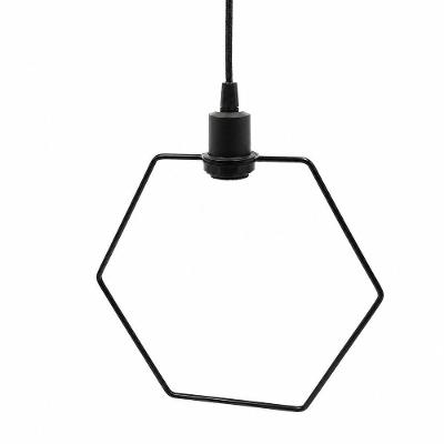 Lustre Pendente Lira Design Geométrico Versátil Preto Bivolt