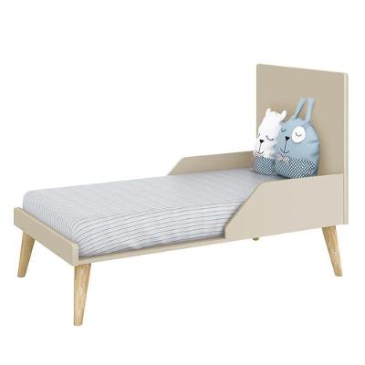 Jogo de Quarto Infantil Theo Berço e Cômoda 3 Gavetas MDF Areia Fosco Reller Móveis
