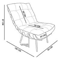 Poltrona Costela Corano Nozes Base Metal Nozes - 3