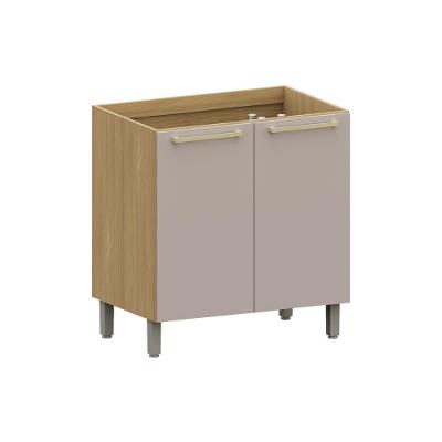 Balcão de Cozinha Classic 2 Portas MDP 80CM Cinza Luciane Móveis