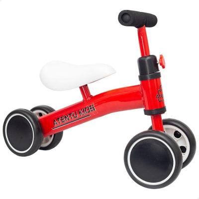 Bicicleta Andador Tico-Tico de Equilíbrio sem Pedal Infantil 4 Rodas Vermelho Ajustável