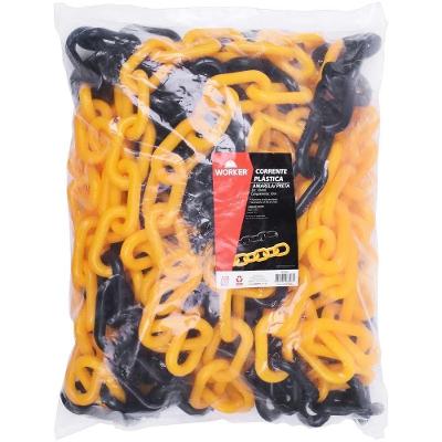 Corrente Plástica 387355 Sinalização Amarelo e Preto Worker