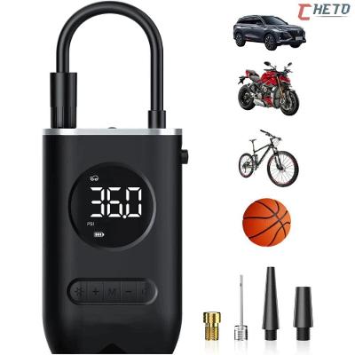 Compressor de Ar Portátil Recarregável Digital com Calibrador de Pneu para Carro Moto e Bike Bivolt