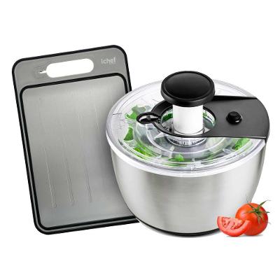 Centrífuga de Salada Dual Cut 6L com Tábua de Corte Cinza Ichef