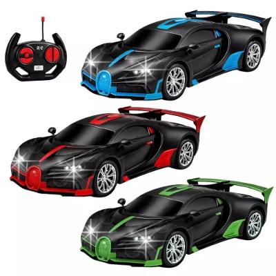 Carrinho de Controle Remoto Esportivo com LED e Alcance 5M Preto