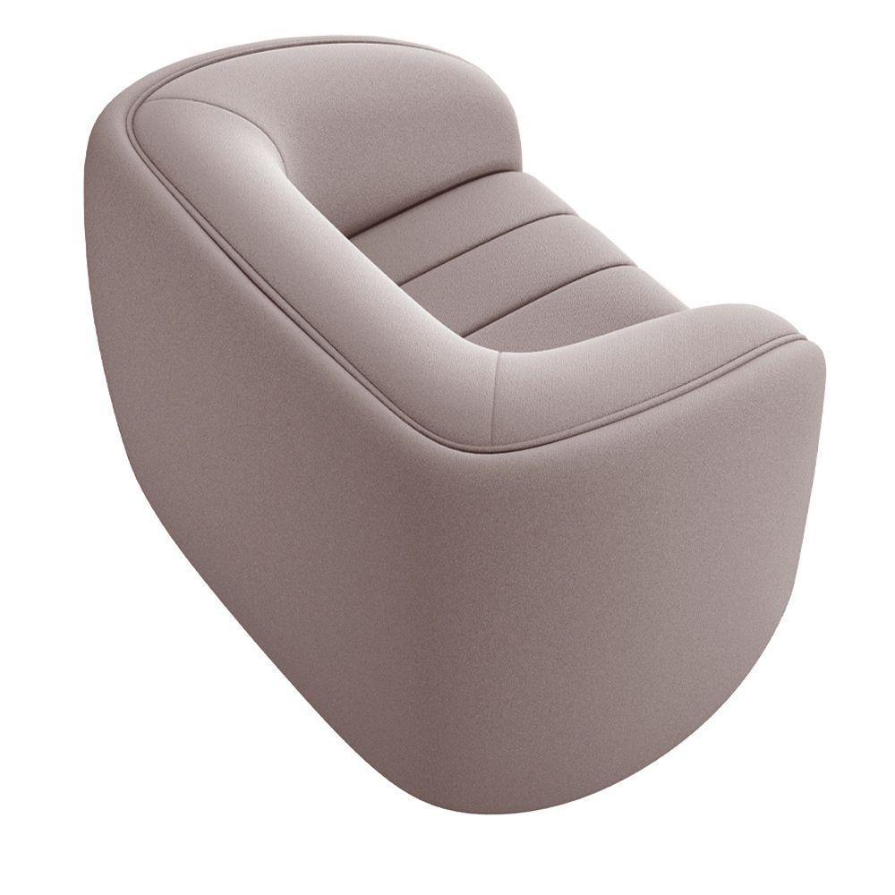 Poltrona Decorativa Sala De Estar Adam Veludo Rosê G45 - Gran Belo - 3