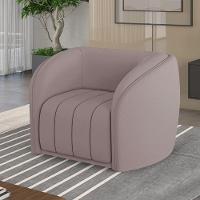 Poltrona Decorativa Sala De Estar Adam Veludo Rosê G45 - Gran Belo - 1