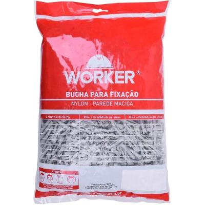 Bucha de Nylon N°10 para Parede Oca Alta Resistência Worker 250 Peças