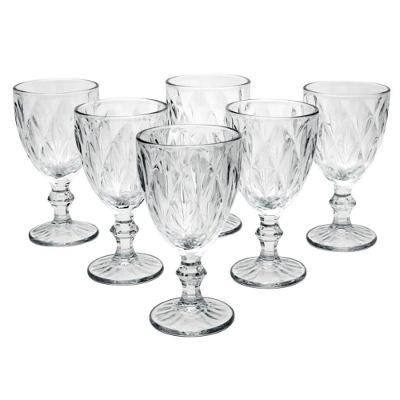 Jogo de Taças Diamond 340ml em Vidro para Água Suco Vinho e Drinks Transparente