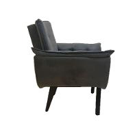 Poltrona Decorativa Opala Plus Para Sala De Estar Quarto Escritório - Cinza . - Cor: Cinza