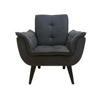 Poltrona Decorativa Opala Plus Para Sala De Estar Quarto Escritório - Cinza . - Cor: Cinza - 5