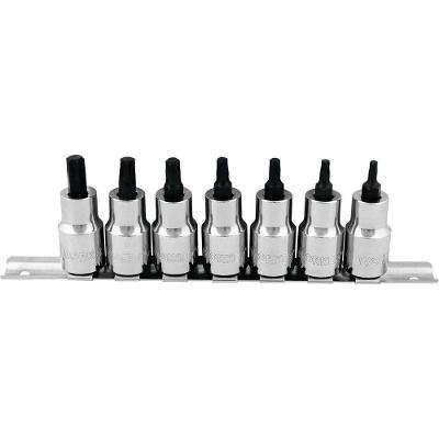 Jogo de Chave Soquete Torx 7 Peças T20 a T55 Aço S2 Worker