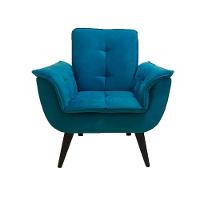 Poltrona Decorativa Opala Plus Para Sala De Estar Quarto Escritório - Azul Turquesa. - Cor: Azul - 5