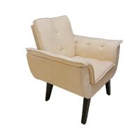 Poltrona Decorativa Opala Plus Para Sala De Estar Quarto Escritório - Bege . - Cor: Bege - 1