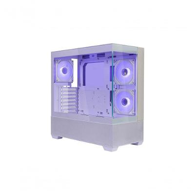 Gabinete Elite 690 Wood Branco com 3 Fans ARGB e Vidro Panorâmico Cooler Master