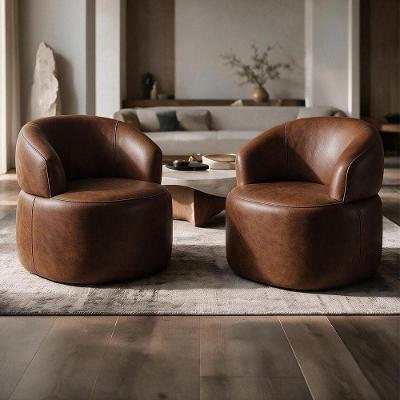 Kit 2 Poltronas Giratória Reclinável Couríssimo Marrom Lyam Decor