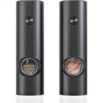 Kit 2 Moedores de Pimenta Elétrico Automático Premium 70ML Preto