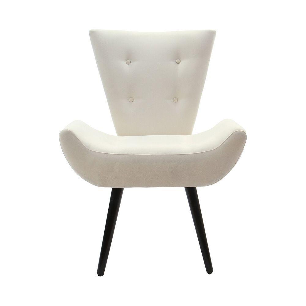 Poltrona Decorativa Emilia Pé Palito Em Suede - Bege - Cor: Bege - 5