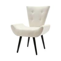 Poltrona Decorativa Emilia Pé Palito Em Suede - Bege - Cor: Bege - 1