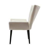 Poltrona Decorativa Emilia Pé Palito Em Suede - Bege - Cor: Bege