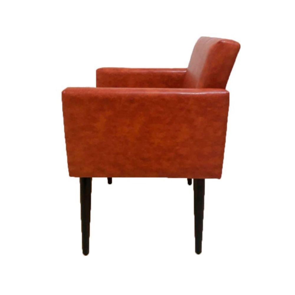 Poltrona Decorativa Luca Soft Sala De Recepção Em Tecido Sintético - Caramelo - Cor: Amarelo - 3