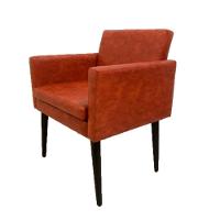 Poltrona Decorativa Luca Soft Sala De Recepção Em Tecido Sintético - Caramelo - Cor: Amarelo