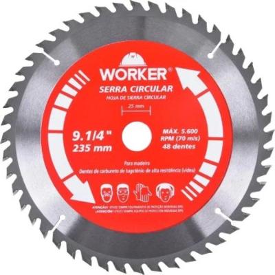 Disco de Serra Circular Worker 9.1-4 Pol 48 Dentes Widea 235MM