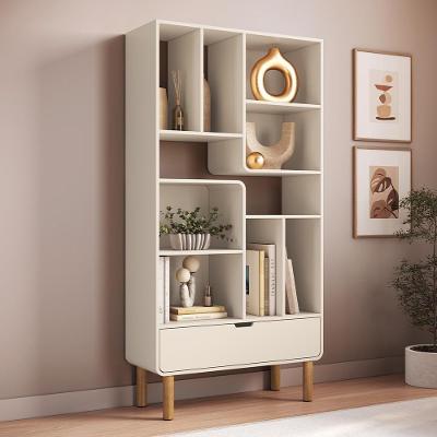 Estante Nordic A03 10 Prateleiras 10 Nichos MDF-MDP Off White Roble 90CM Lyam Decor