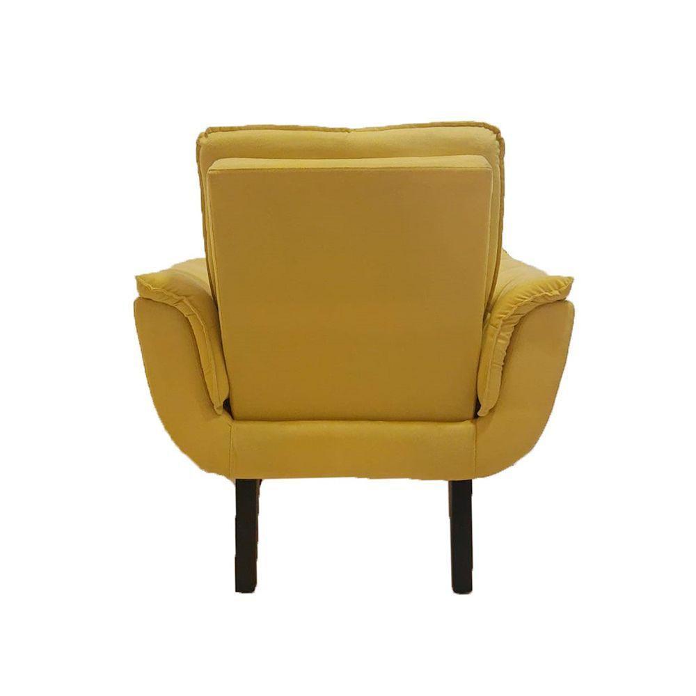 Poltrona Decorativa Opala Plus Para Sala De Estar Quarto Escritório - Amarela . - Cor: Amarelo - 3