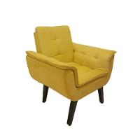 Poltrona Decorativa Opala Plus Para Sala De Estar Quarto Escritório - Amarela . - Cor: Amarelo - 1