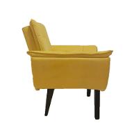 Poltrona Decorativa Opala Plus Para Sala De Estar Quarto Escritório - Amarela . - Cor: Amarelo - 4