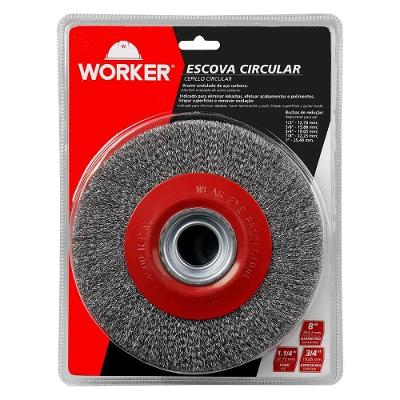 Escova Circular Aço Ondulado 283540 4500 RPM e Buchas Worker