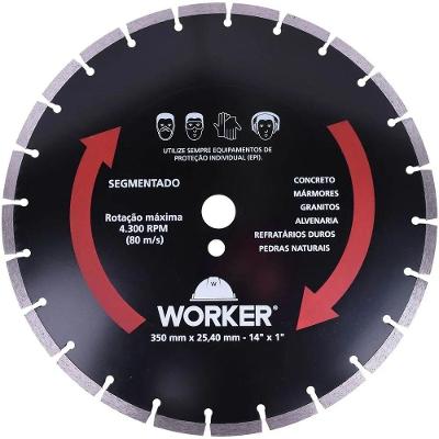 Disco Diamantado Worker 365696 Corte a Seco Ou Refrigerado a Água 4300 RPM Inox