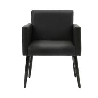 Poltrona Decorativa Luca Soft Sala De Recepção Em Tecido Sintético - Preto - Cor: Preto - 4