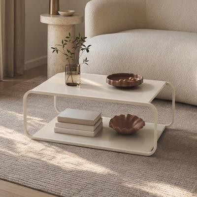 Mesa de Centro Alek A03 Retangular MDP Metal 80CM Off White