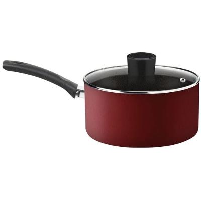 Panela Facilita Antiaderente Resist com Tampa de Vidro para Cozinha Vermelho Rochedo
