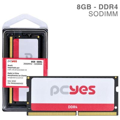 Memória RAM Pcyes PM082666D4SO 8GB DDR4 2666MHz SO-DIMM Preto