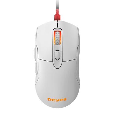 Mouse Gamer Malus White Ghost 12400 DPI RGB 6 Botões Branco Pcyes