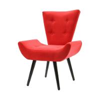 Poltrona Decorativa Emilia Pé Palito Em Suede - Vermelha - Cor: Vermelho - 1