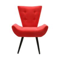 Poltrona Decorativa Emilia Pé Palito Em Suede - Vermelha - Cor: Vermelho - 4