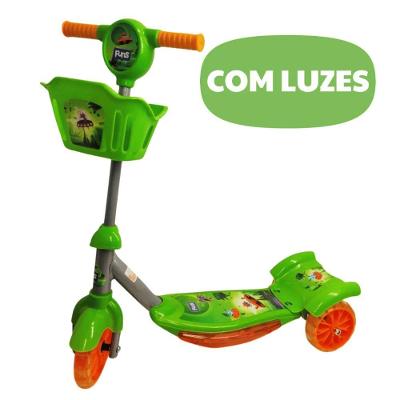 Patinete Infantil Joaninha 2 em 1 com 3 Rodas Luzes LED e Música Vermelho
