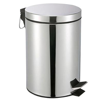Lixeira 20L Aço Inox com Pedal Balde Removível Alça Prata