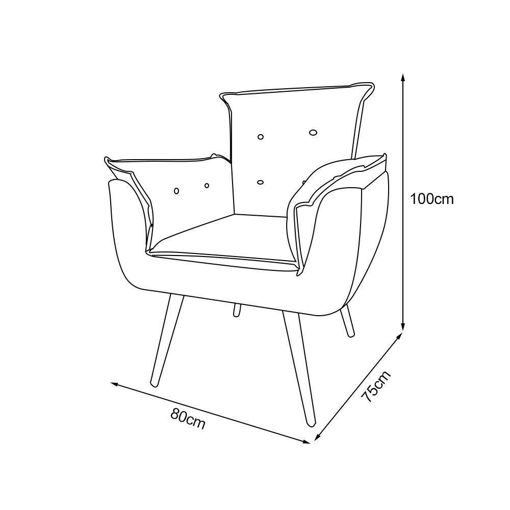 Poltrona Decorativa Opala Plus Para Sala De Estar Quarto Escritório - Vermelha - Cor: Vermelho - 2