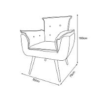 Poltrona Decorativa Opala Plus Para Sala De Estar Quarto Escritório - Vermelha - Cor: Vermelho